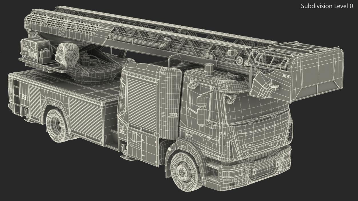 3D model Firefighting Truck with Ladder