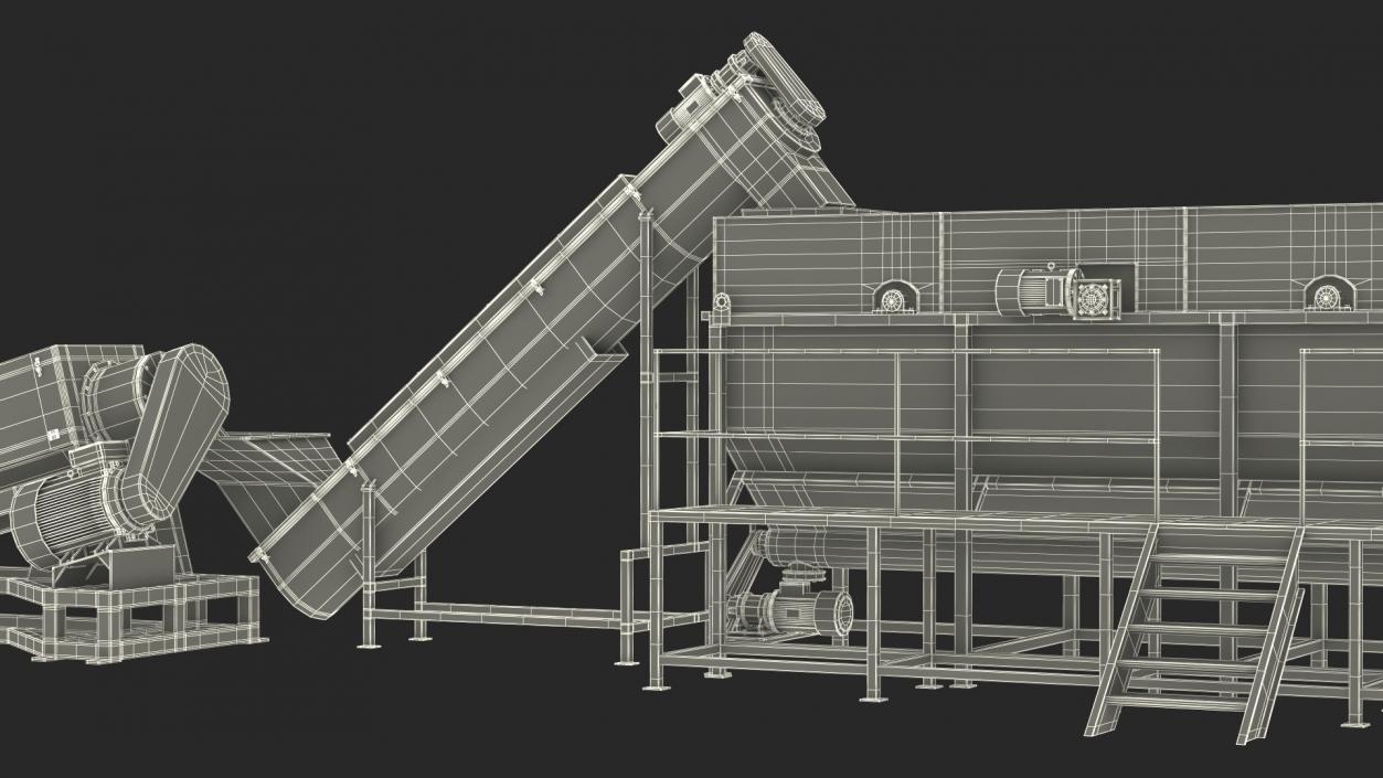 3D Plastic Recycling Plant model