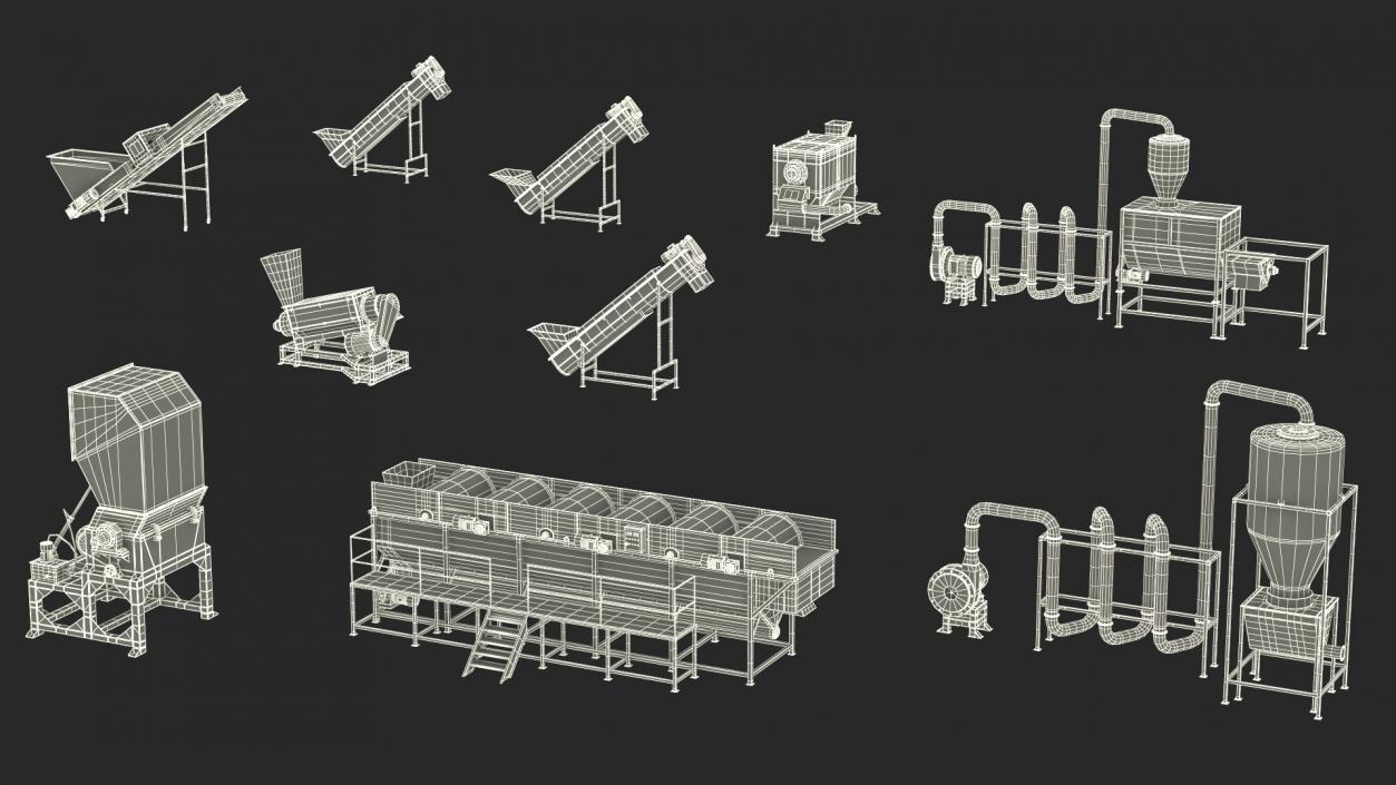 3D Plastic Recycling Plant model