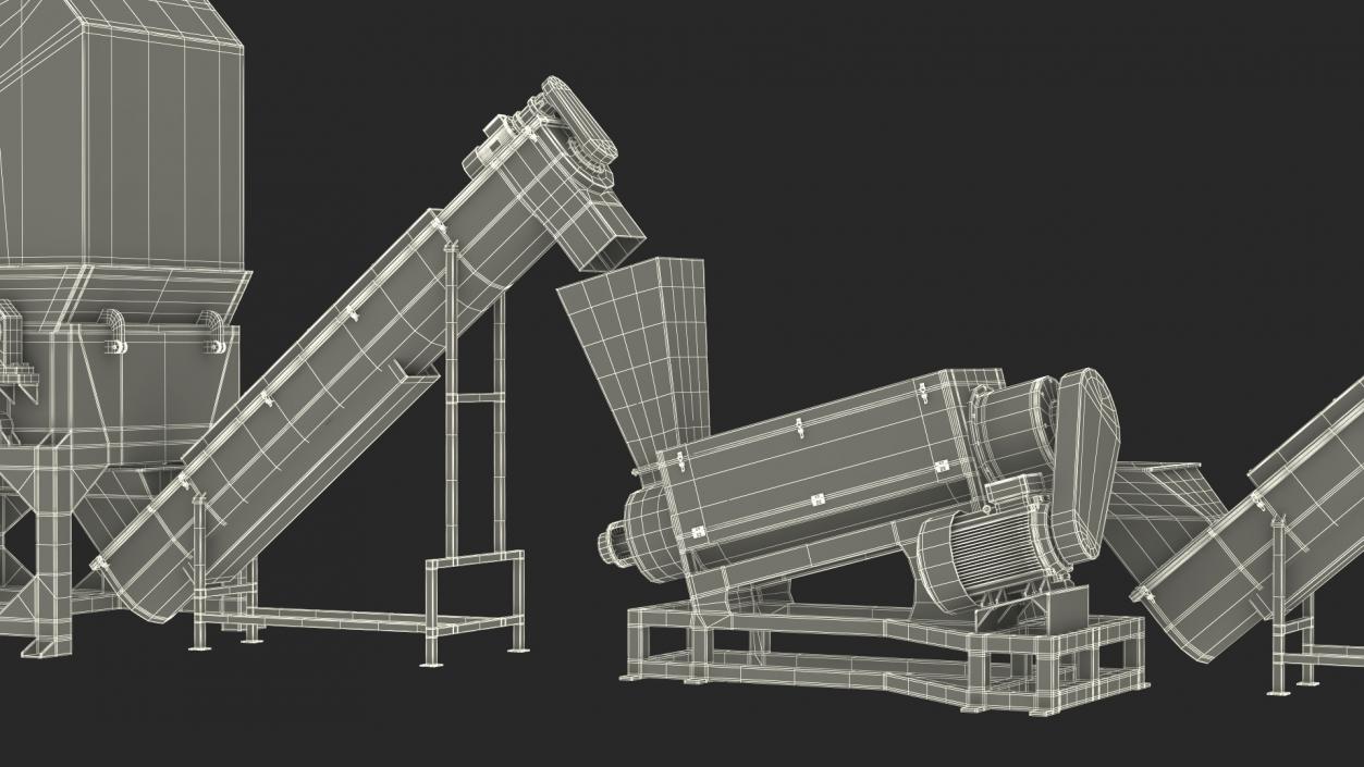 3D Plastic Recycling Plant model