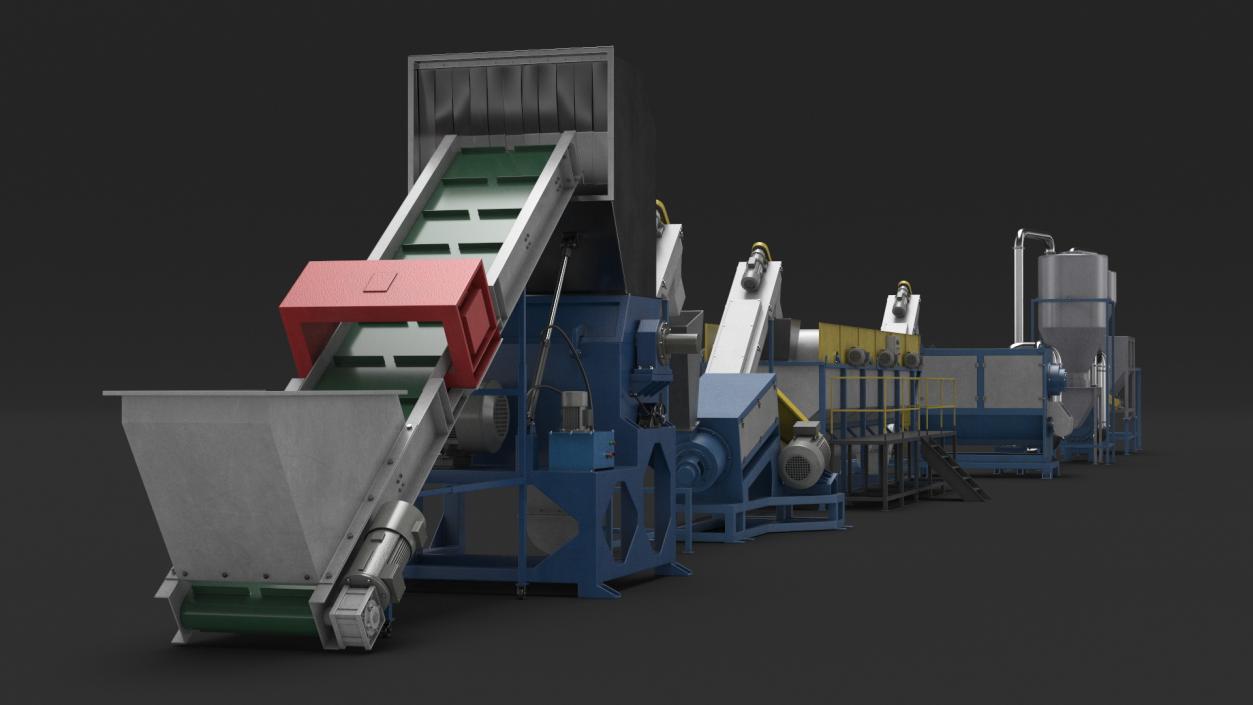 3D Plastic Recycling Plant model