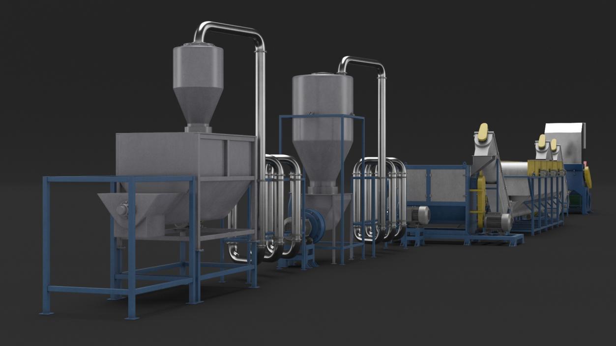 3D Plastic Recycling Plant model