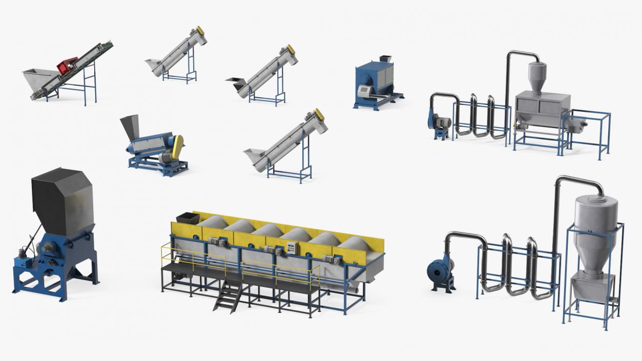 3D Plastic Recycling Plant model