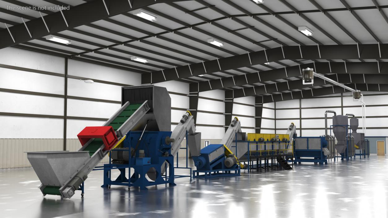 3D Plastic Recycling Plant model