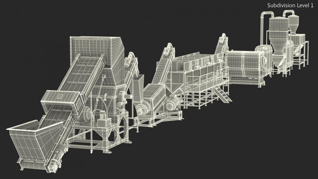 3D Plastic Recycling Plant model