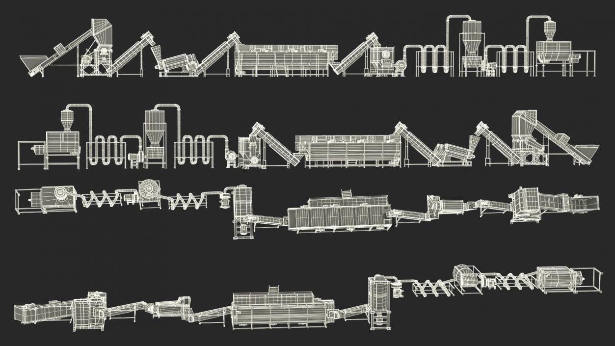 3D Plastic Recycling Plant model