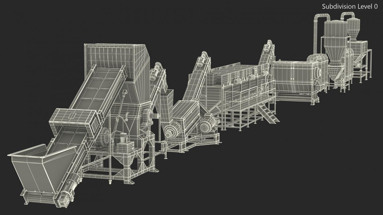 3D Plastic Recycling Plant model