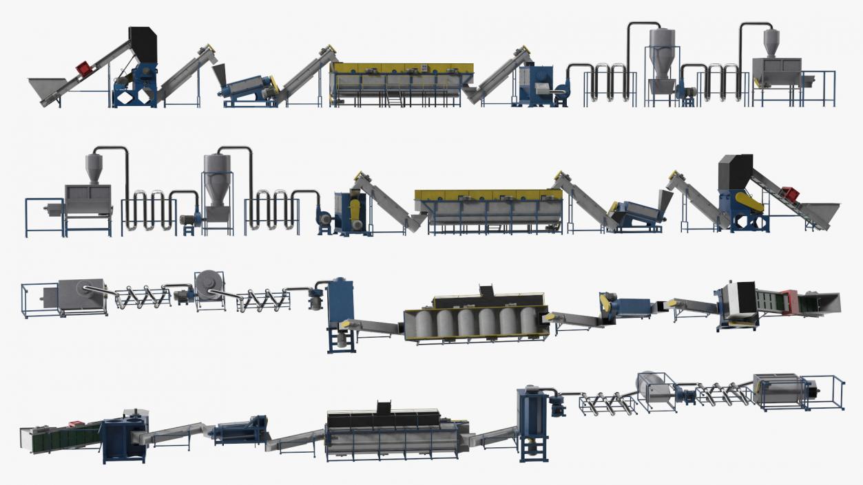 3D Plastic Recycling Plant model