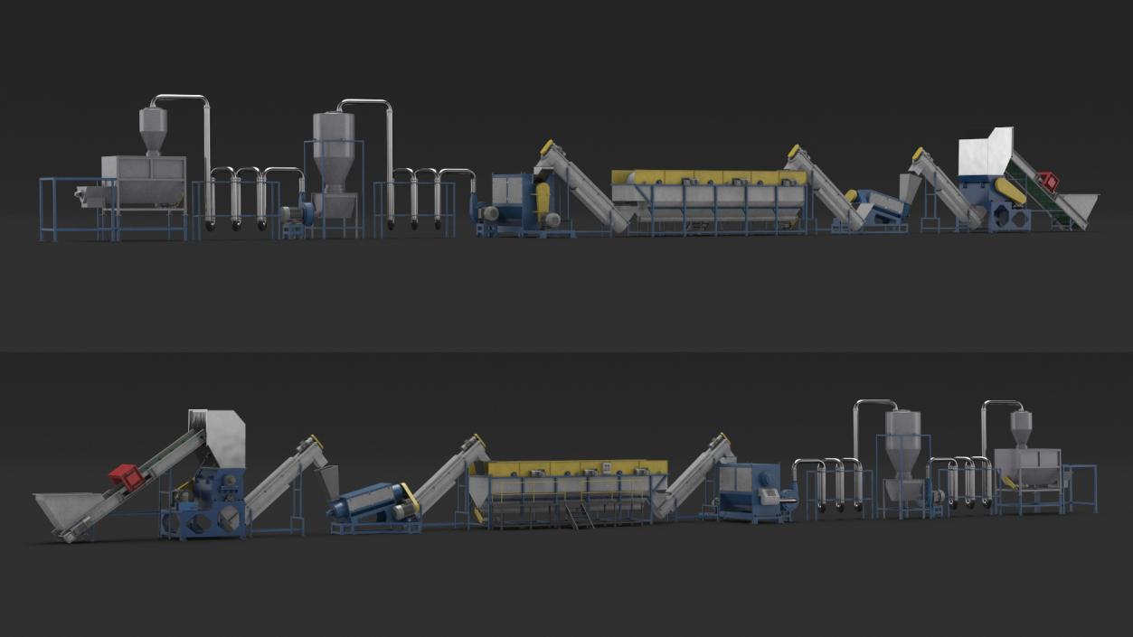 3D Plastic Recycling Plant model