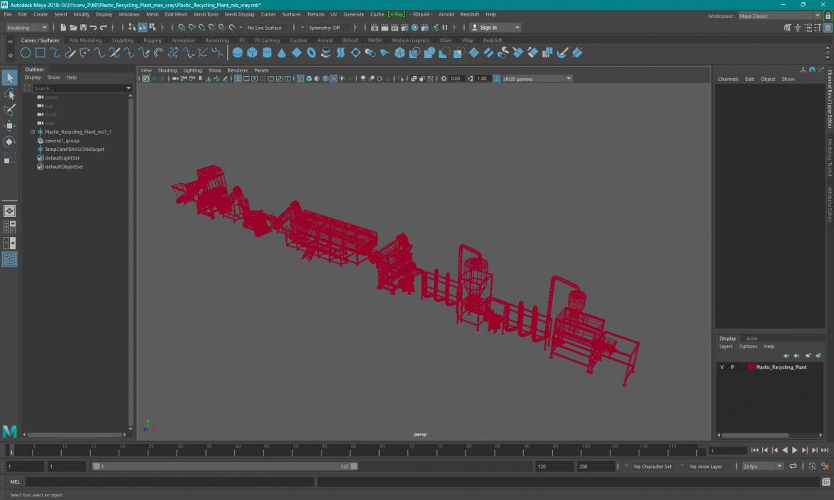 3D Plastic Recycling Plant model