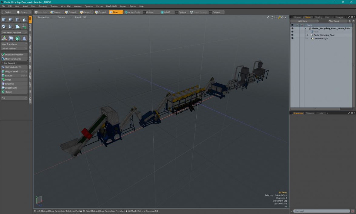 3D Plastic Recycling Plant model