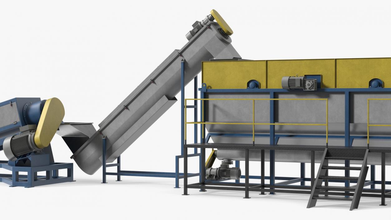 3D Plastic Recycling Plant model