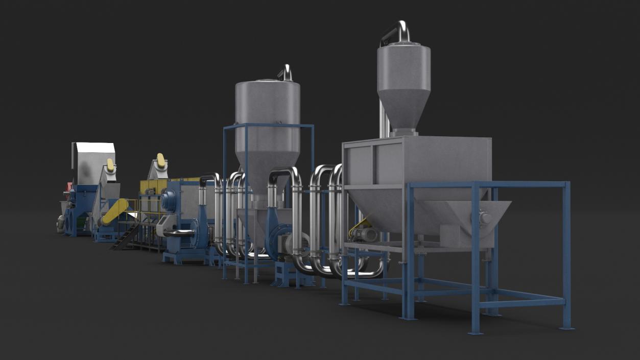 3D Plastic Recycling Plant model