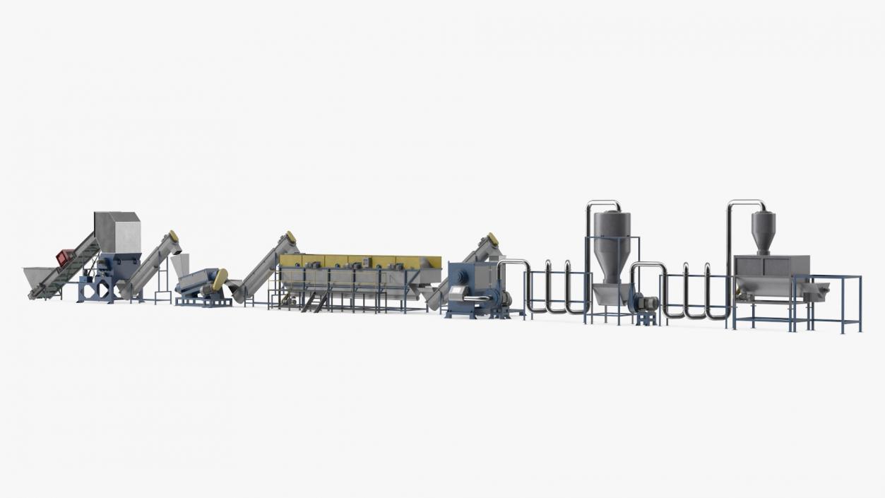 3D Plastic Recycling Plant model