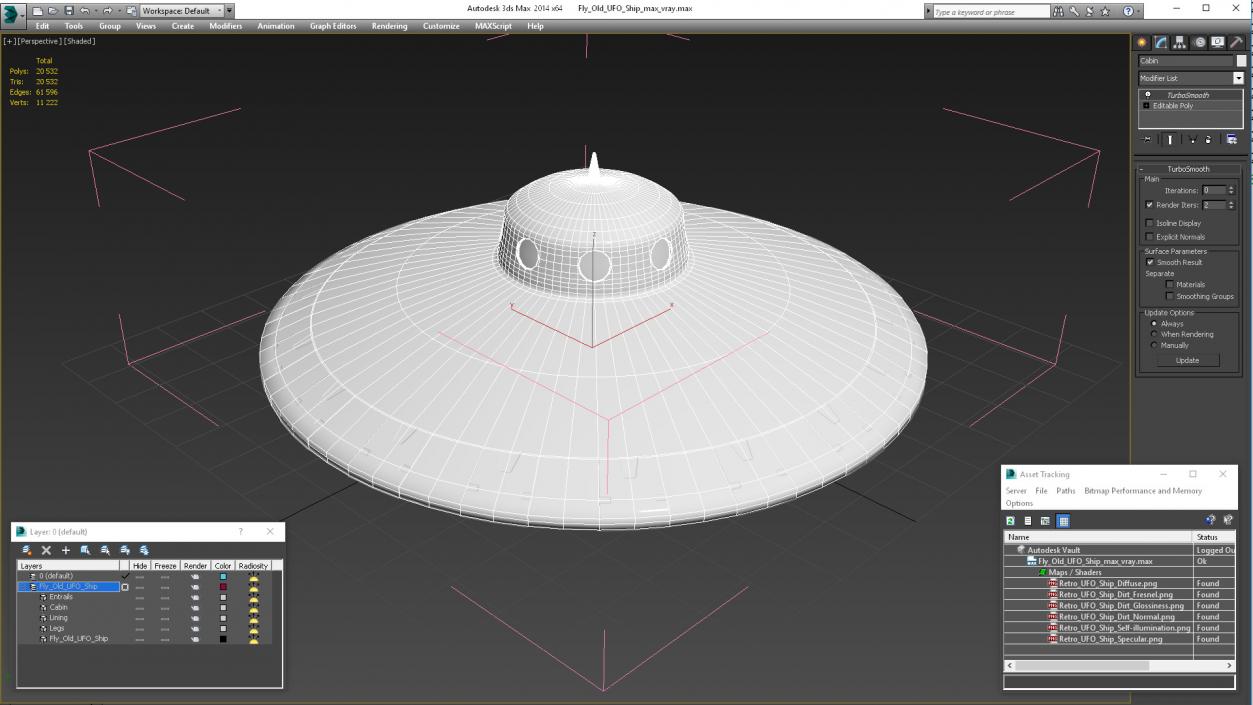 3D Fly Old UFO Ship