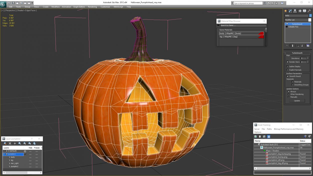 3D Halloween Pumpkinhead