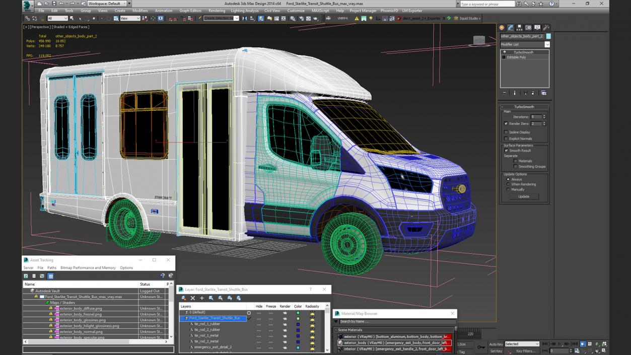 3D Ford Starlite 2020 Transit Shuttle Bus model