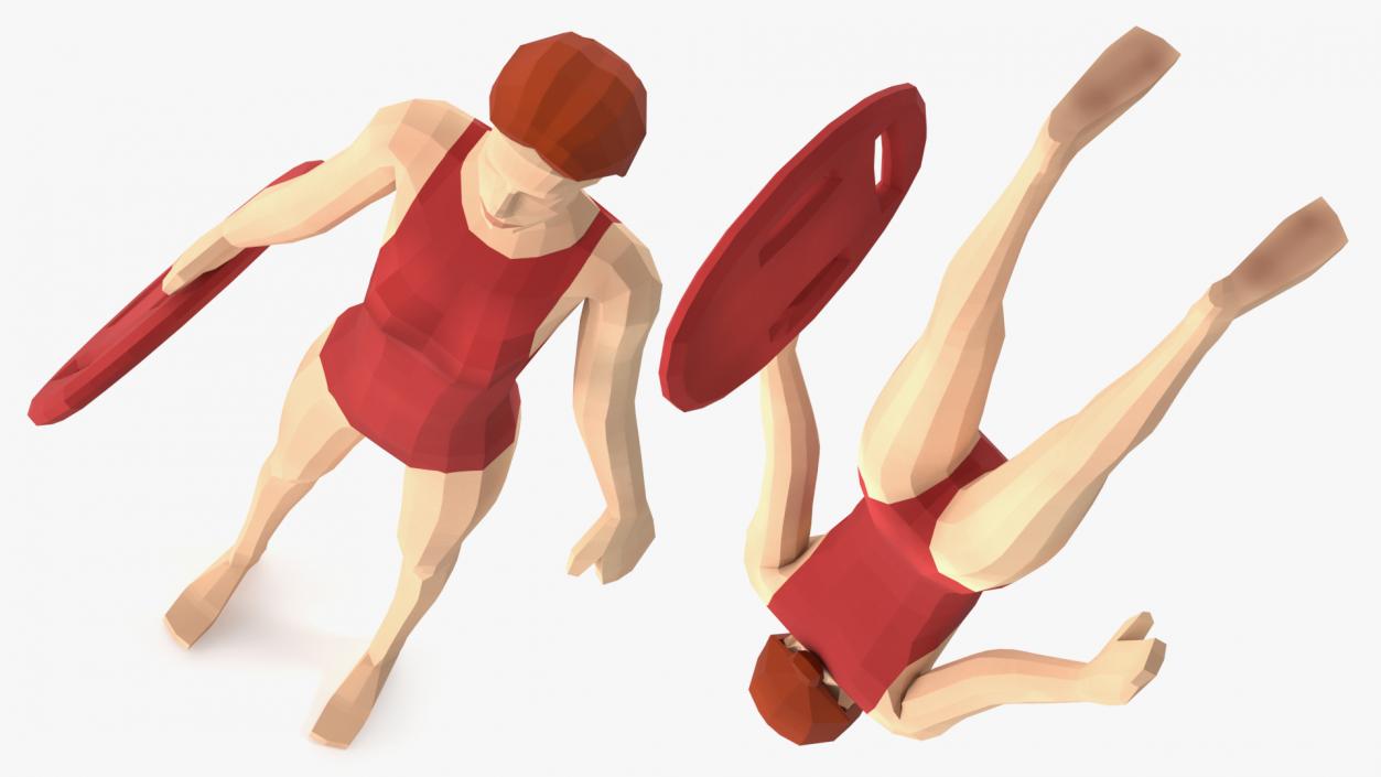 3D Low Poly Lifeguard model