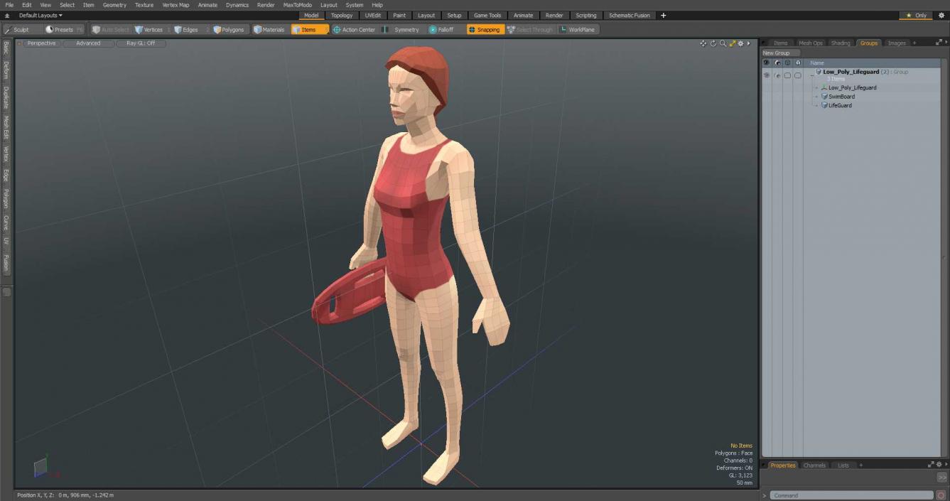 3D Low Poly Lifeguard model