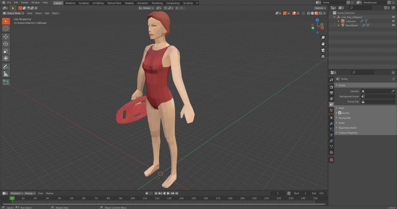 3D Low Poly Lifeguard model