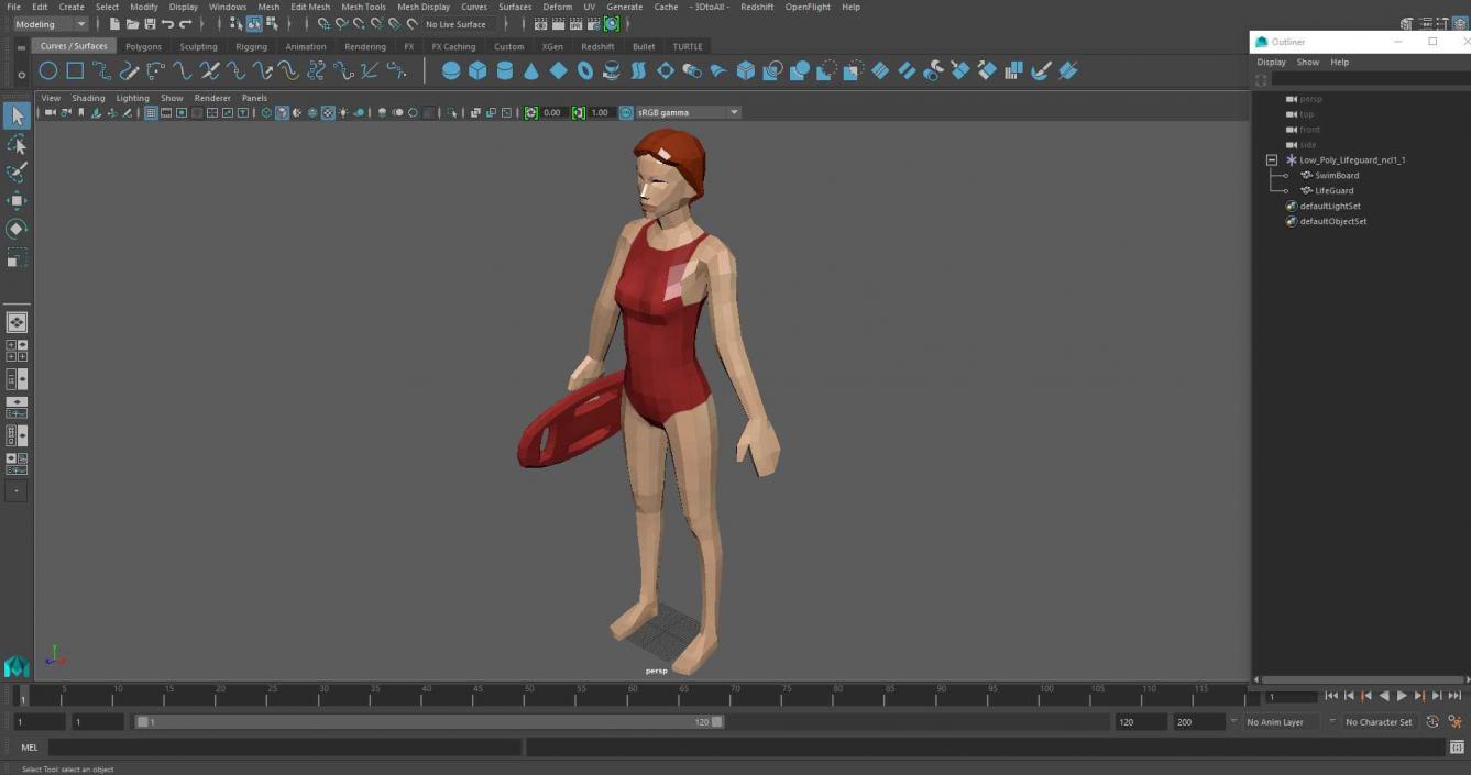 3D Low Poly Lifeguard model