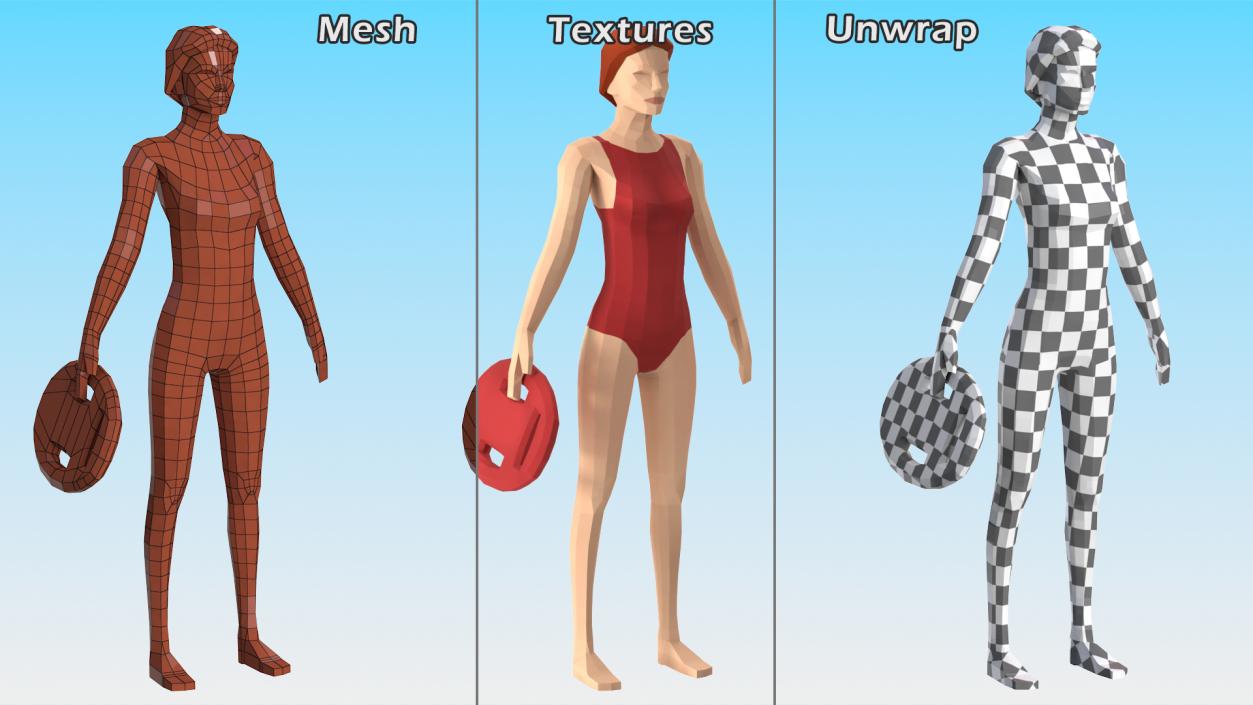 3D Low Poly Lifeguard model