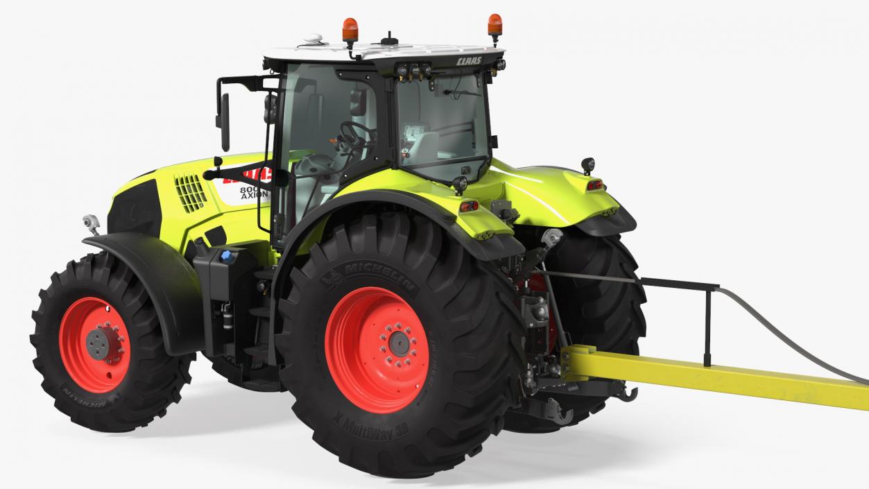 Tractor Claas Axion 800 with Seedbed Cultivator 3D