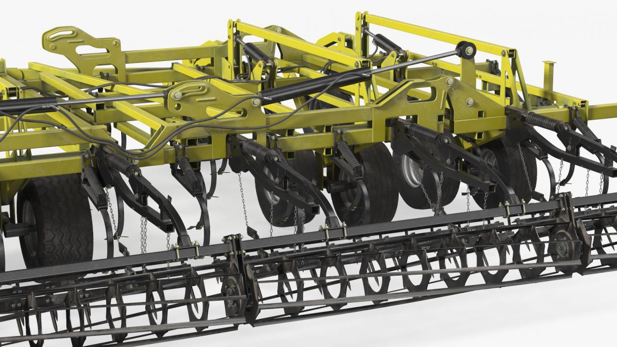 Tractor Claas Axion 800 with Seedbed Cultivator 3D