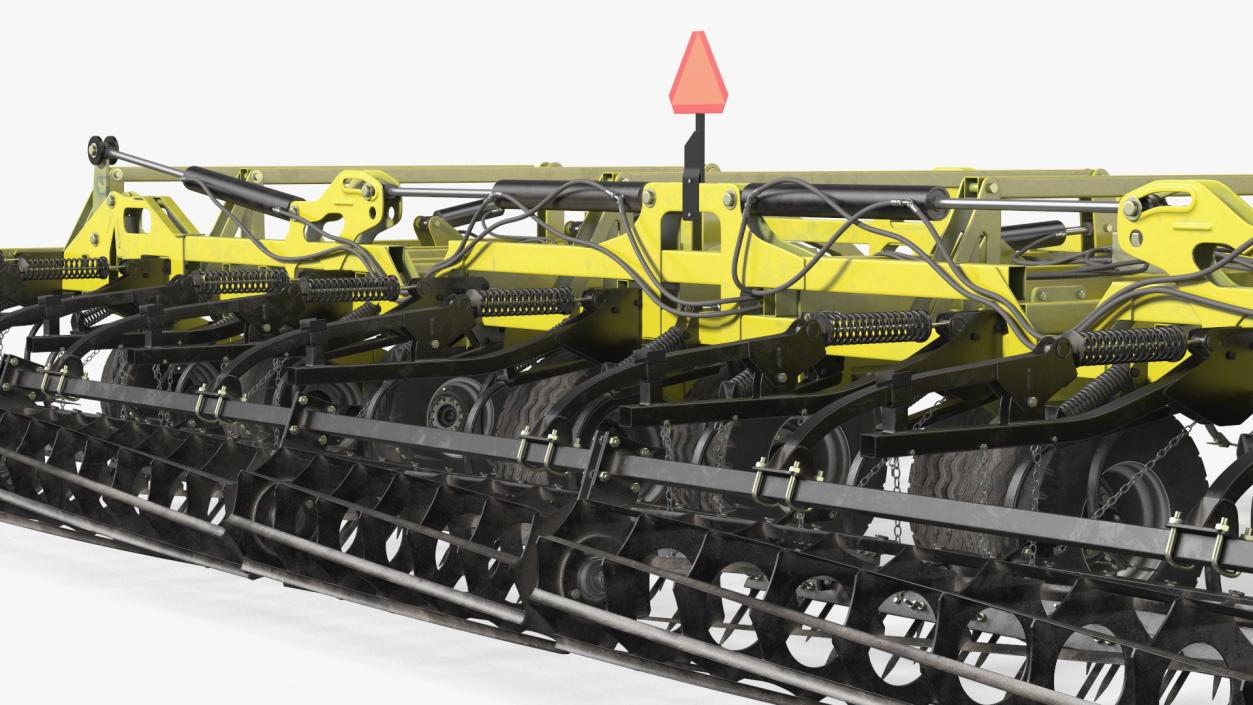 Tractor Claas Axion 800 with Seedbed Cultivator 3D