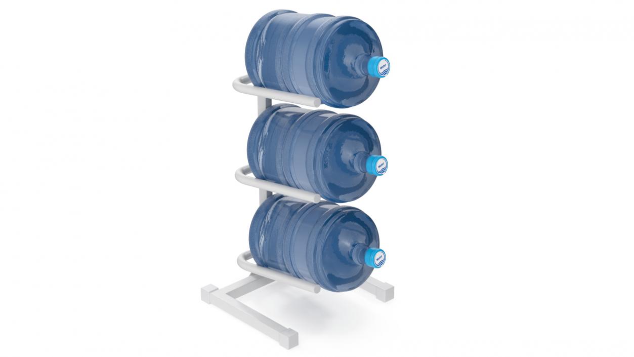 3 Tier Water Jug Rack White 3D