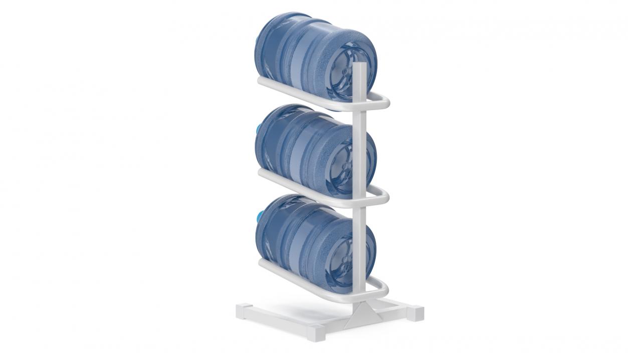 3 Tier Water Jug Rack White 3D