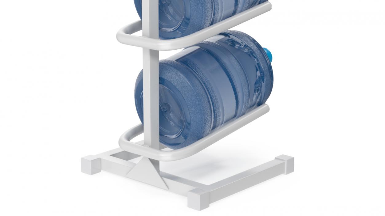 3 Tier Water Jug Rack White 3D