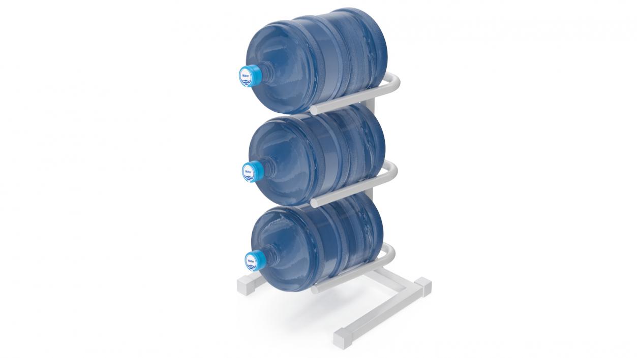 3 Tier Water Jug Rack White 3D