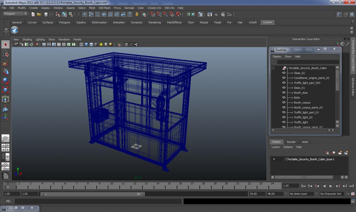 Portable Security Booth Cabin 3D model