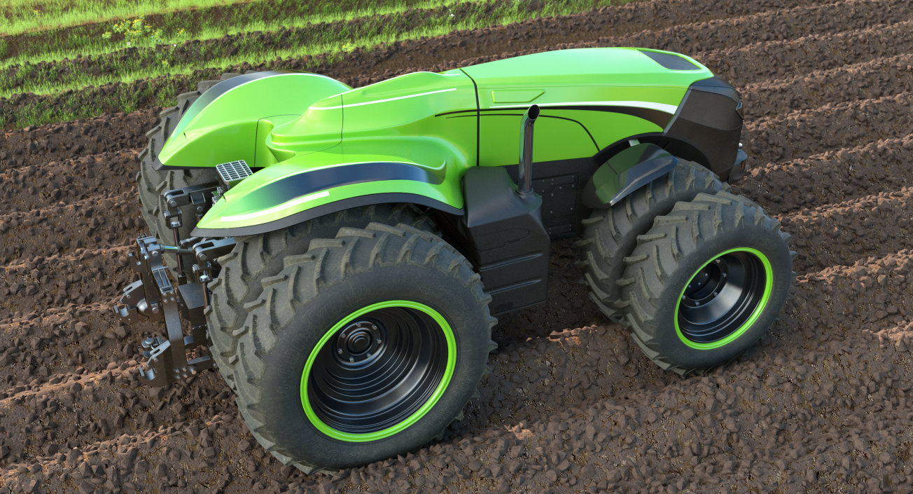 Self-Driving Drone Tractor Dusty Rigged 3D model