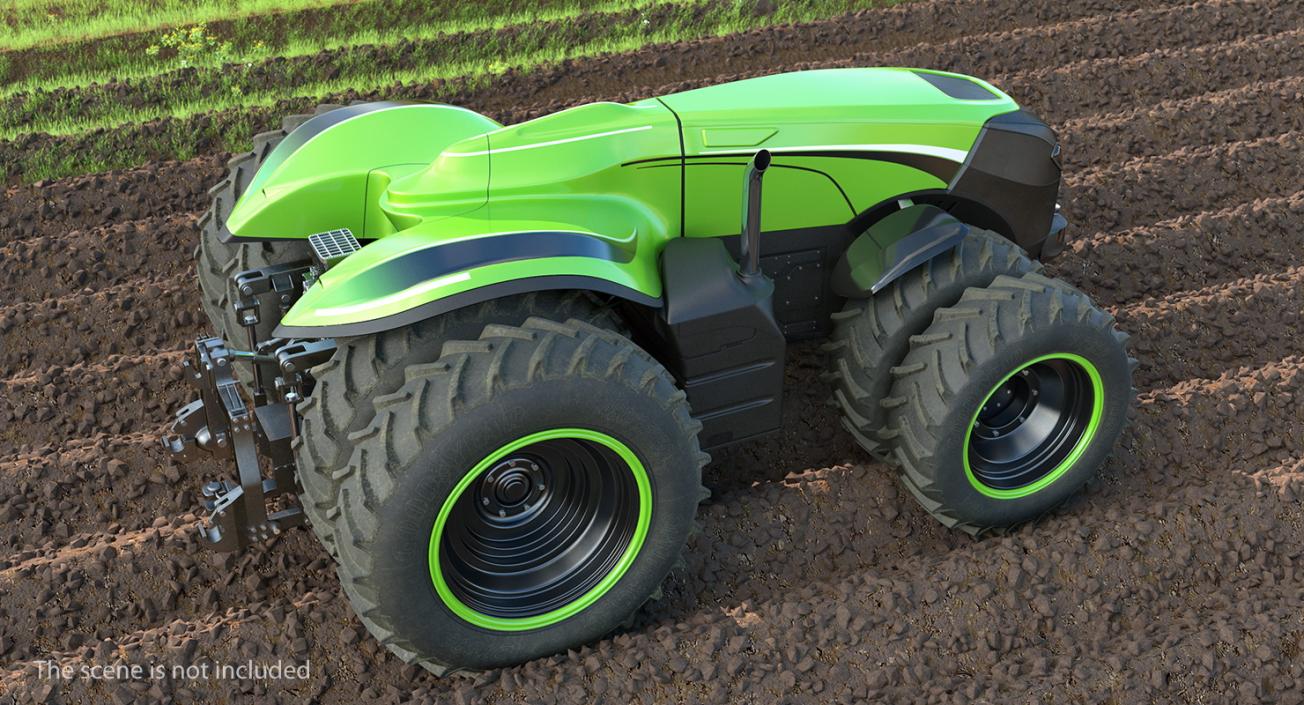 Self-Driving Drone Tractor Dusty Rigged 3D model