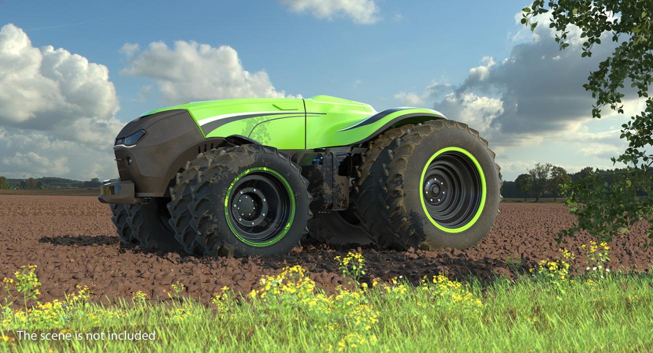 Self-Driving Drone Tractor Dusty Rigged 3D model