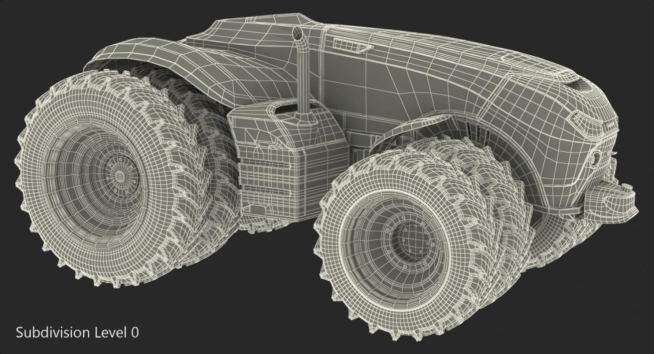 Self-Driving Drone Tractor Dusty Rigged 3D model