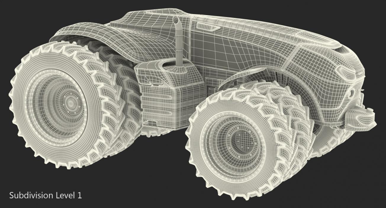 Self-Driving Drone Tractor Dusty Rigged 3D model