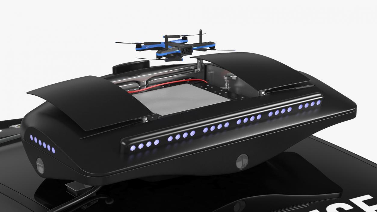 3D Lucid Air Police Car with Drone