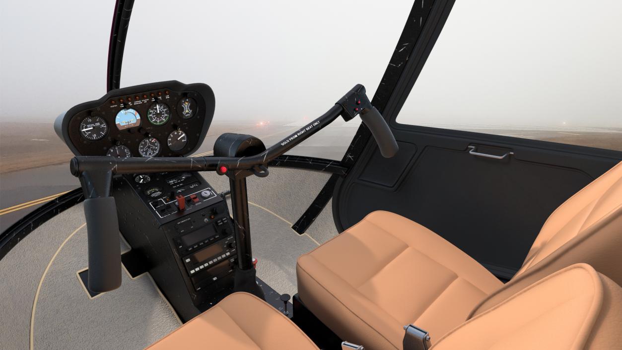 Helicopter Cockpit Flight Instrument Panel 3D