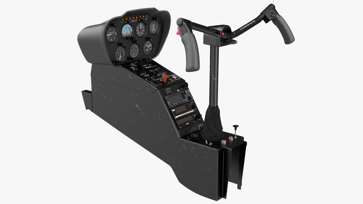 Helicopter Cockpit Flight Instrument Panel 3D