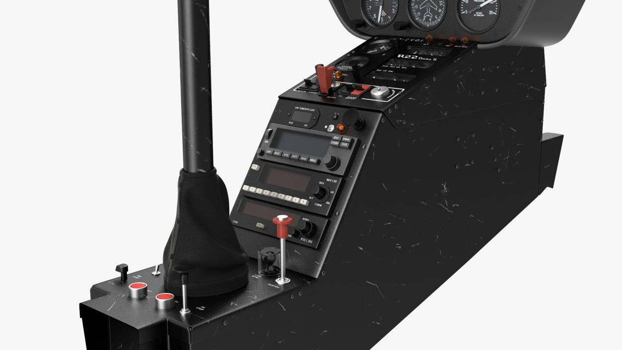 Helicopter Cockpit Flight Instrument Panel 3D