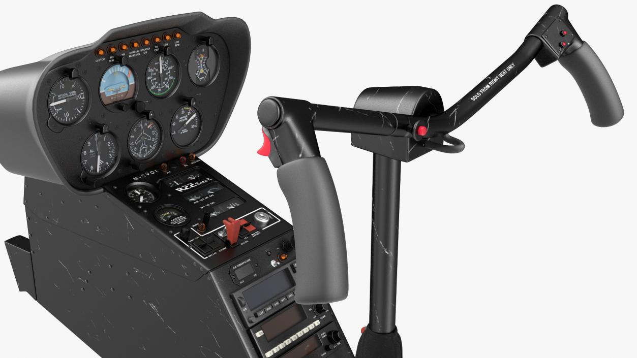 Helicopter Cockpit Flight Instrument Panel 3D