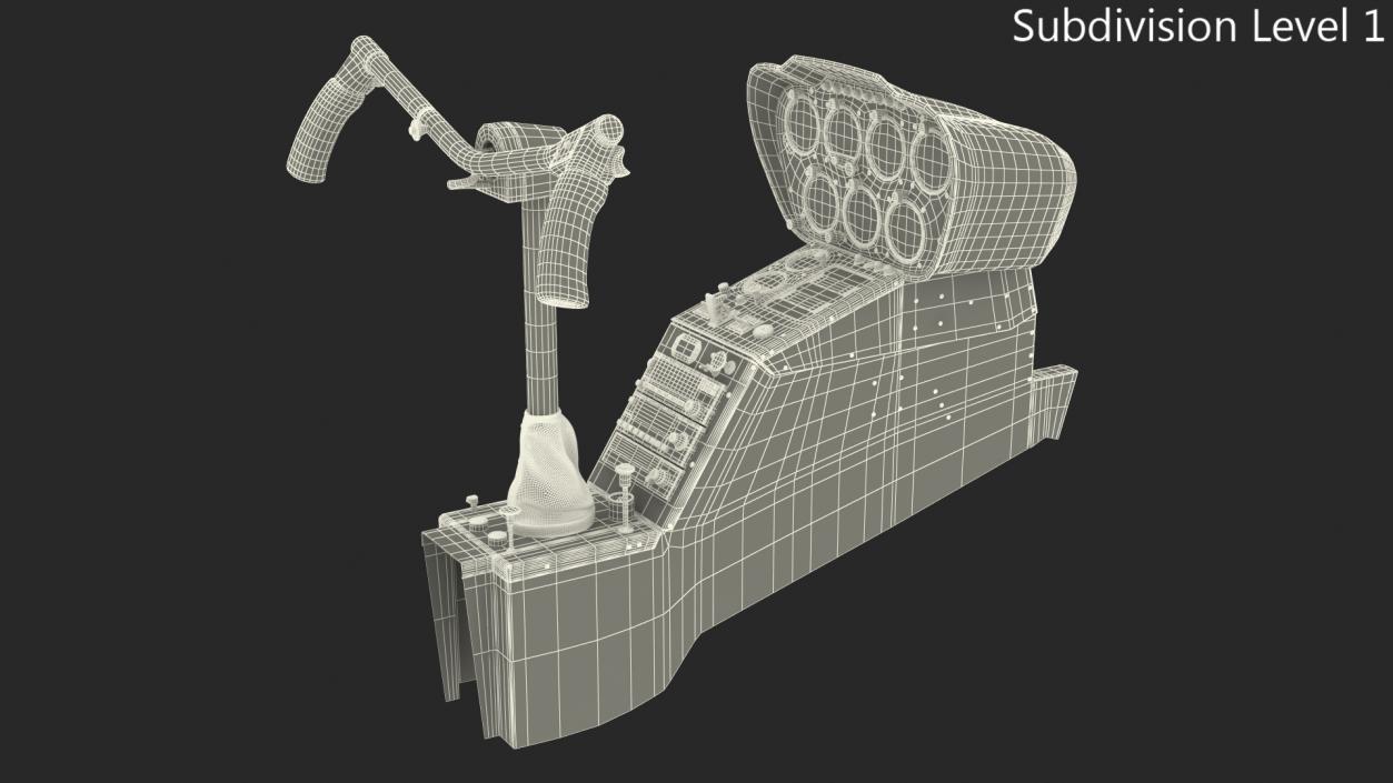 Helicopter Cockpit Flight Instrument Panel 3D
