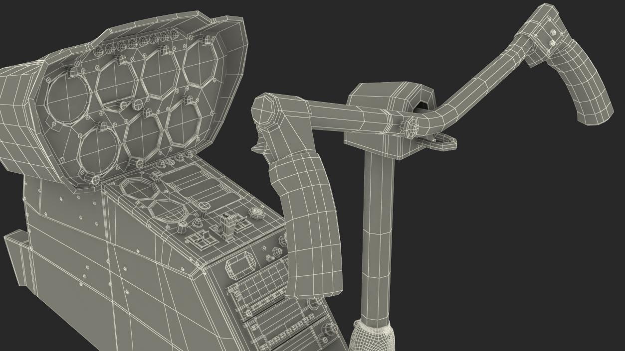 Helicopter Cockpit Flight Instrument Panel 3D