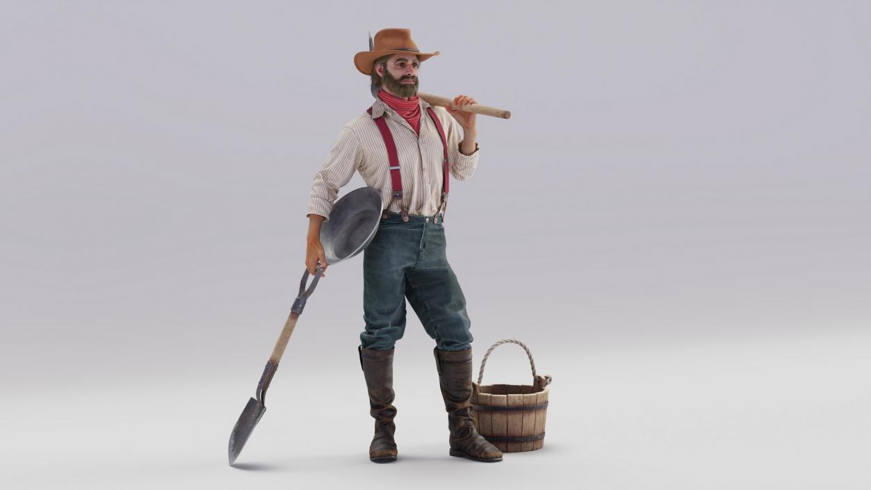 Gold Rush Miner Rigged 3D