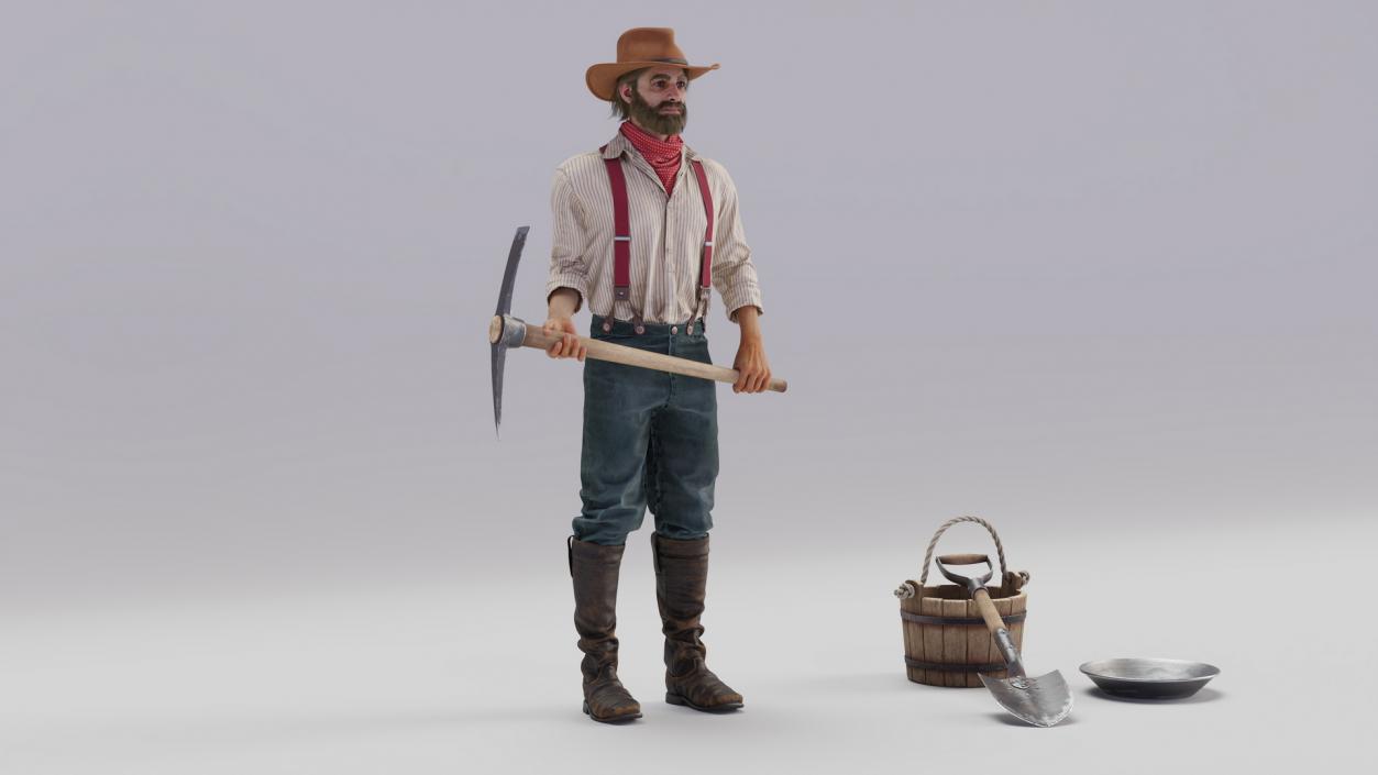 Gold Rush Miner Rigged 3D