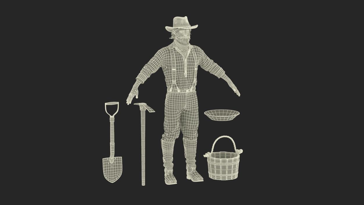 Gold Rush Miner Rigged 3D