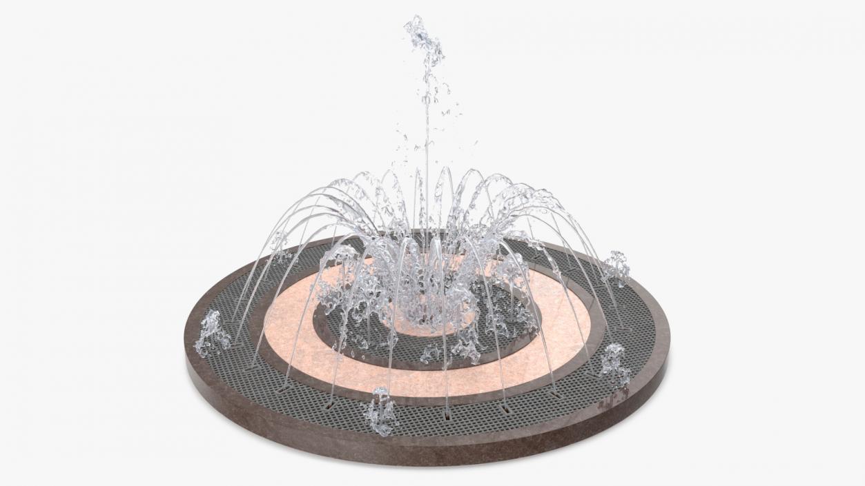 Designer Dry Fountain Round 3D